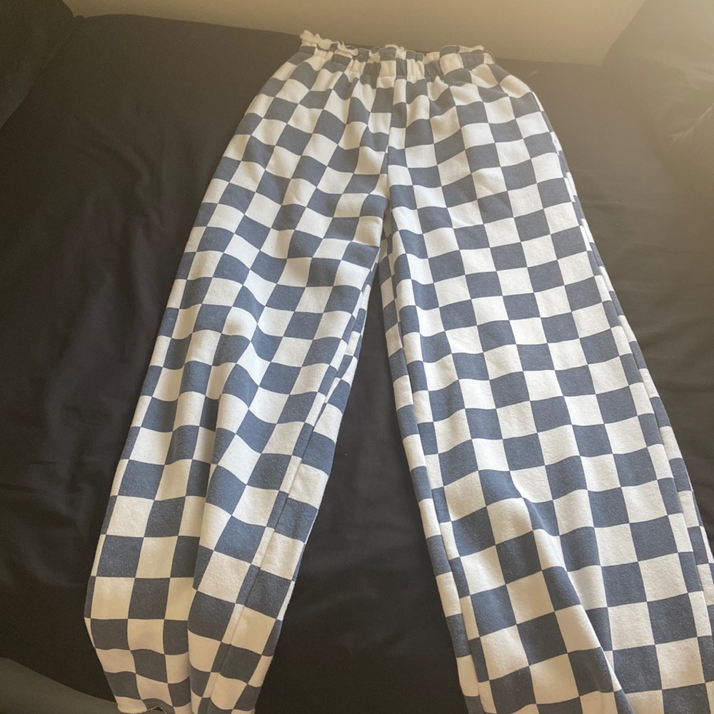 thick fleece checkered pants